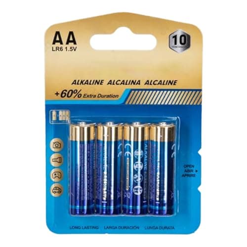 Image of 1.5V AA (LR6) alkaline batteries in pack of 4 Ideal for devices that need long-lasting and reliable power, ensuring optimal performance in their daily use.