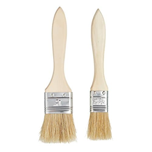 Image of KitchenCraft Wide Wooden Basting/Pastry Brush Set (2 Pieces), Brown