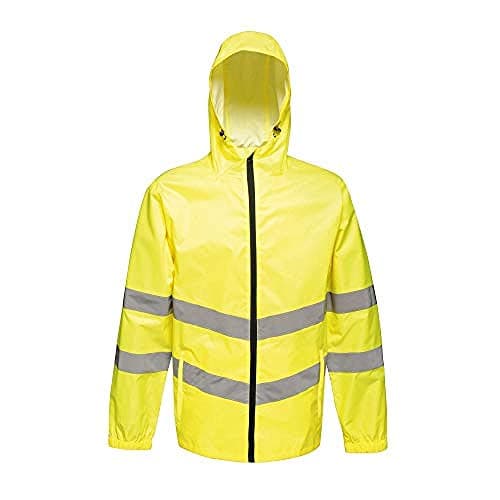 Image of Regatta TRW497 20080 Professional Hi-Vis Waterproof and Windproof Pack away Jacket, Yellow, XL