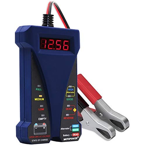 Image of MOTOPOWER MP0514B 12V Digital Battery Tester Voltmeter and Alternator Charging System Analyzer with LCD Display and LED Indication - Blue Rubber Paint