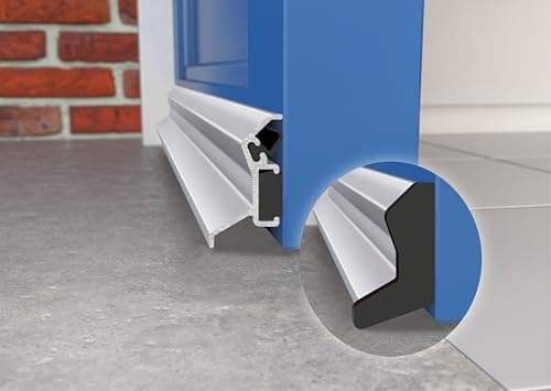 Image of Aluminium Door Rain Deflector 914mm – Concealed Fix Weather Drip Bar for uPVC, Composite & Timber Doors – External Water Guard with End Caps (Bright Silver)