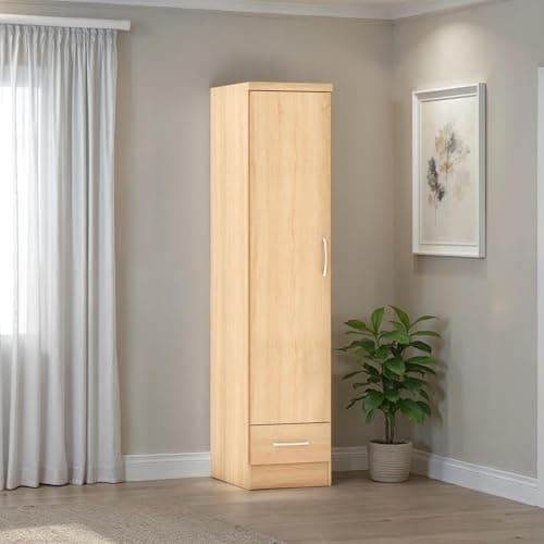 Image of Seconique Nevada 1 Door 1 Drawer Wardrobe in Sonoma Oak Effect