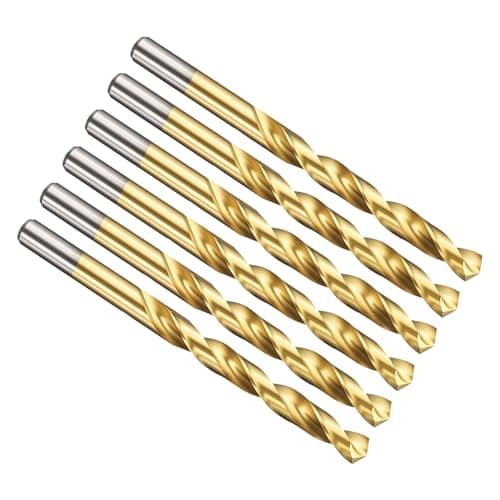 Image of PATIKIL 8.5mm Drill Bit, Jobber Straight Shank M2 High-Speed Steel 135° Titanium Nitride TiN Coated for Stainless Steel Hard Metal - 6 Pack