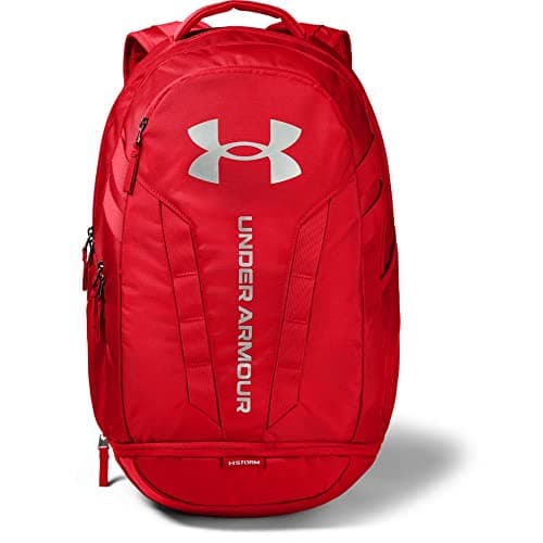 Image of Under Armour Unisex's Hustle 5.0 Backpack, Red (600)/Silver, One Size
