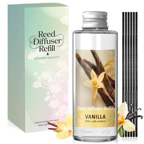 Image of Scent-Hi Reed Diffuser Refill 200ml - Vanilla Scented Refill for Reed Diffuser - Home Fragrance for Home & Office Decor