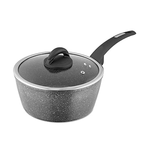 Image of Tower T81219 Cerastone Forged Saucepan with Non-Stick Coating and Soft Touch Handle, Graphite, 22 cm