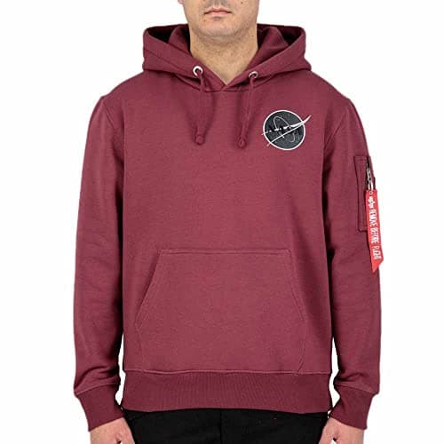 Image of ALPHA INDUSTRIES Men's Dark Side Hoody HOODY, 184-burgundy,