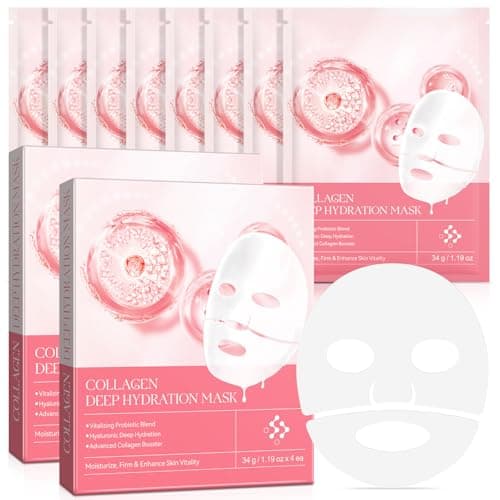 Image of Collagen Face Masks, Bio Collagen Real Deep Mask, Collagen Night Wrapping Mask, Anti Wrinkle Lifting for Skin Care (8 PCS)