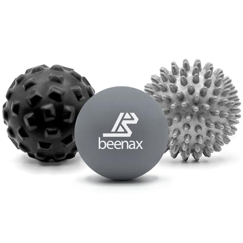 Image of Beenax Massage Ball (Set of 3) - Trigger Point Therapy, Myofascial Release, Plantar Fasciitis, Deep Tissue, Pain Relief and Stiffness Reduction - Relieve Stress and Relax Tight Muscles