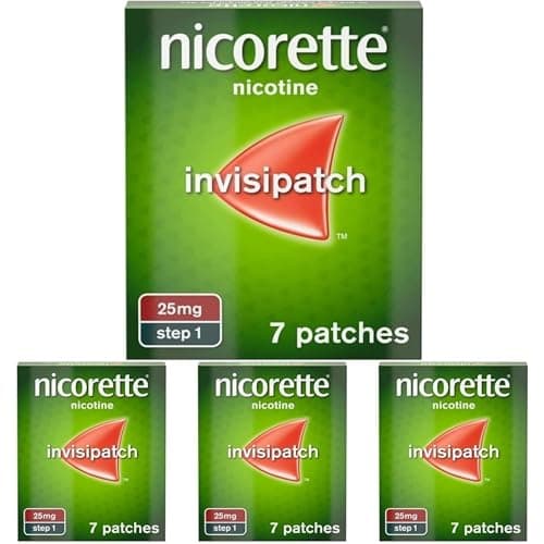 Image of Nicorette InvisiPatch, Step 1, 25 mg, 7 Nicotine Patches (Quit Smoking & Stop Smoking Aid) (Pack of 4)