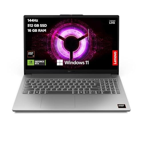 Image of Lenovo LOQ Essential | 15.6 inch Full HD Gaming Laptop | AMD Ryzen 7 7735HS | NVIDIA GeForce RTX 3050 | 144Hz | 16 GB RAM | 512 GB SSD | Wi-Fi 6 | Windows 11 Home | Non-backlit Keyboard | Luna Grey
