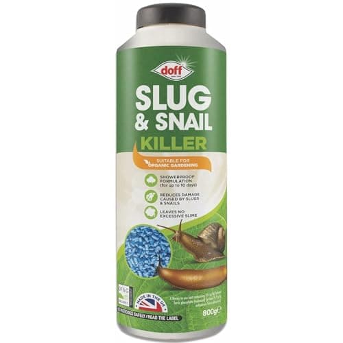 Image of Doff Slug & Snail Killer - 800g Slug Pellets for Garden - Ferric Phosphate Slug and Snail Pellets - Long Lasting Pest Control in Damp Conditions for Up to 14 Days - Crop Friendly