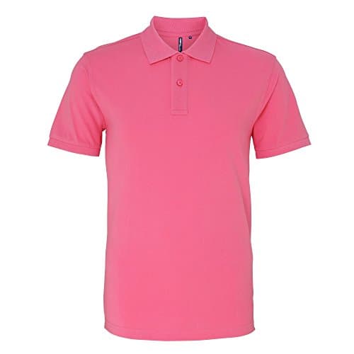 Image of Asquith & Fox Men's Asquith and Fox Men's Polo Short Sleeve Polo Shirt, Pink (Pink Carnation 000), Small (Manufacturer Size:Small)