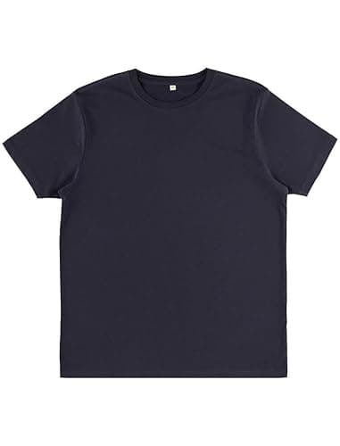 Image of Earth Wardrobe Heavyweight Organic Cotton T-Shirt – Men’s/Unisex Plain Tee, Thick Soft Fabric, Durable Everyday Basic Navy