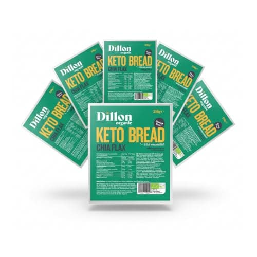 Image of Dillon Organic Chia Flax Keto Bread | Gluten-Free, High Fibre, Vegan, Low Sugar, Diabetic-Friendly, High Omega-3, UPF Free - Unsliced, 250g (Pack of 6)