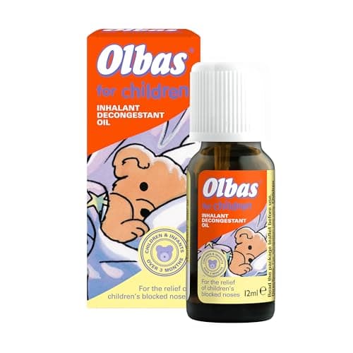 Image of Olbas Oil For Children 12ml - Inhalant Decongestant Oil - Relief from Catarrh, Colds & Blocked Sinuses - For Children over 3 Months Old, 12 ml (Pack of 1)