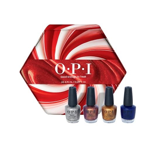 Image of OPI Nail Lacquer Good Enough to Treat Mini Pack - Smudge Resistant & Long-Lasting Nail Polish - with OPI Pro-Wide Brush (4x3.75ml)