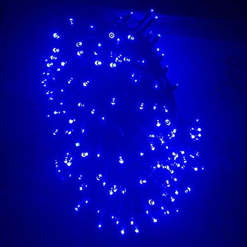 Image of JnDee Safe Voltage 400 Bright LEDs 40 Metres Blue String Fairy Lights for Christmas Tree, 8 Modes, Timer, Long Lead
