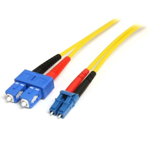Image of StarTech.com 10m Fiber Optic Cable - Single-Mode Duplex 9/125 - LSZH - LC/SC - OS1 - LC to SC Fiber Patch Cable (SMFIBLCSC10)