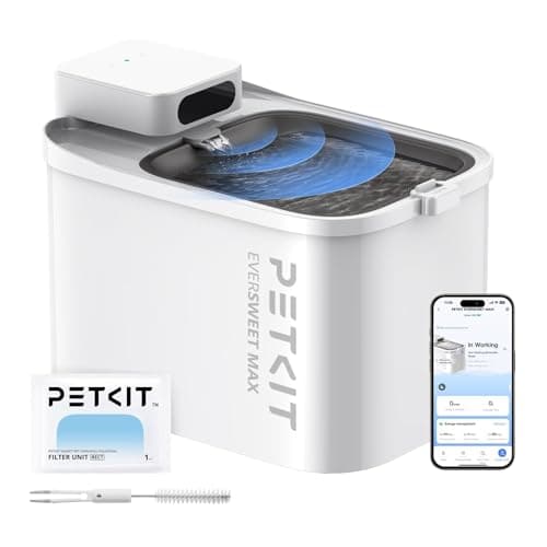 Image of PETKIT Wireless Cat Water Fountain, EVERSWEET MAX 3L, Cordless 5000mAh Battery Operated Cat Fountain with Motion Sensor, App Control/Monitor, Ultra Quiet, Rechargeable Pet Water Fountain for Cats Dogs
