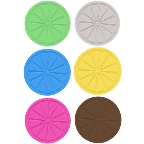Image of Senshuomy Coasters,Set of 6 Round Silicone Drink Coasters,Non-Slip Cup Mugs Mats for Coffee, Beer, Wine Glasses, and Bottles, Drinks Pads Perfect for Home & Bar Use (6 Colour/Round)