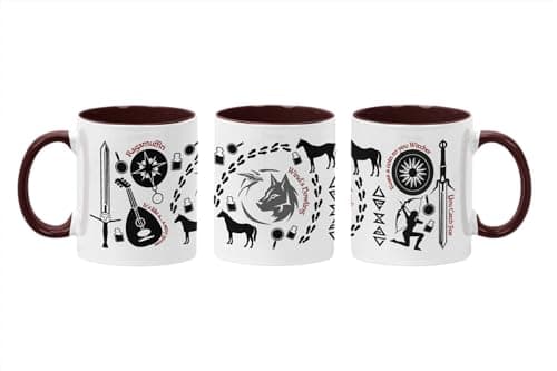 Image of Monster Hunter Fantasy Doodle Design Mug - Leakproof Eco-Friendly Office Mug for Hot Coffee Tea and Cold Drinks Perfect Cups for Kitchens, Restaurants & Cafes with Handle