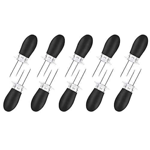 Image of 10Pcs/5Paris Corn Holders Corn on the Cob Stainless Steel Corn Cob Holders BBQ Fork Skewers for Home Cooking Camping Parties (Black)