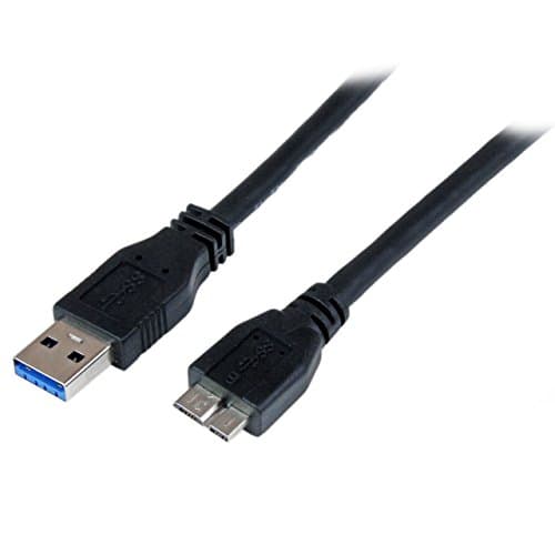 Image of StarTech.com USB3CAUB1M 1 m 3 ft Certified SuperSpeed USB 3.0 A to Micro B Cable Cord, USB 3 Micro B Cable, 1x USB A (M), 1x USB Micro B (M) - Black