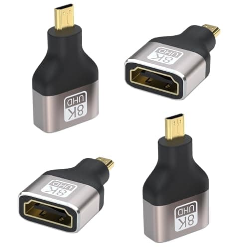Image of Yupaluz 4 Pcs HDM To Micro HDMI Adapter, 8k@60hz 2.1 Version Micro HDMI To HDM Adapter For 4k@120hz, Tv, Projector & Monitor