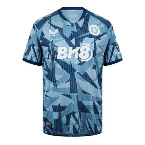 Image of Castore Mens Aston Villa Third Shirt 2023 2024 Adults Blue Shadow 3XL