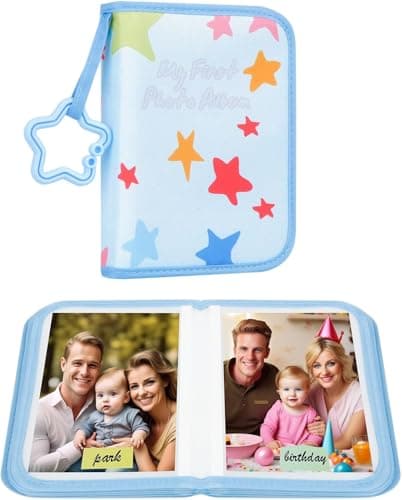 Image of Baby's My First Photo Album for Baby Holds 21 6x4 Photos, Baby Photo book Soft Cloth Family Book, My First Family Album for 6x4 Babys Shower Kids Toddlers Family Pictures, Toddler Photo Album (Blue)