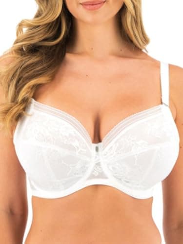 Image of Fantasie Women's Fusion Lace Underwire Full Cup Side Support Bra Coverage, Opaque, White, 36F