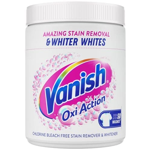 Image of Vanish Oxi Action Laundry Whitener and Stain Remover Powder, 1kg, For Whites