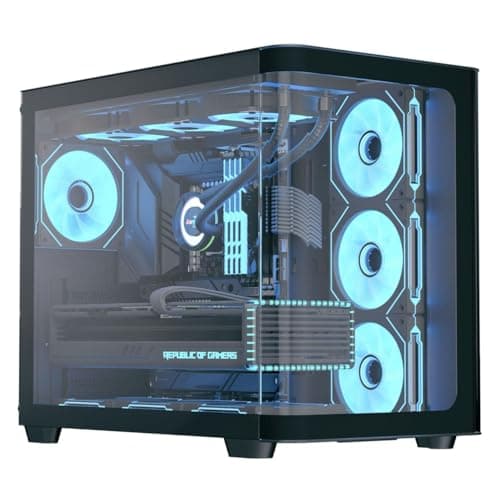 Image of Aerocool P500C Mid-Tower ARGB Case – Black, Curved Tempered Glass Panels, 4x120 mm ARGB Fans, Dual-Chamber Design