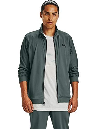 Image of Under Armour Men's Sportstyle Tricot Jacket, Lichen Blue (424)/Black, XL