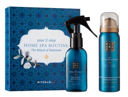 Image of Rituals of Hammam Home Spa Routine 2 Step Shower Gel 50ml home Perfume 50ml Gift Box