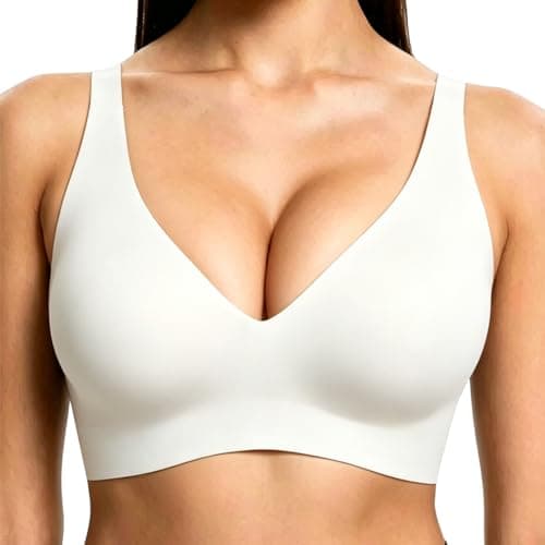 Image of ZUIMEIHQH Jelly Bras for Women UK, Leopard Print Deep V Push Up Bra, Plus Size Wireless Comfort Wide Strap Everyday Sleep Jelly Bra (UK, Alpha, S, Regular, Regular, White)