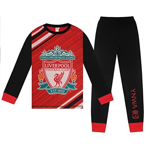 Image of Liverpool FC Official Gift Boys Sublimation Long Pyjamas Red Black 11-12 Years