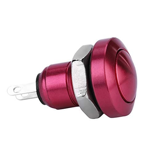 Image of 1A 24V Momentary Push Button Switch Mini Waterproof Power Push Button Zinc-Aluminium Alloy Shell Suitable for 8mm Mounting Hole(Red) Car interior and exterior modification