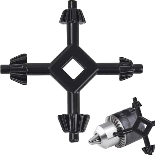 Image of Chuck Key for Electric Drill, Multifunctional Steel 4 in 1 Drills Chuck Key Fit Handheld Drilling Tool Durable Master Key for Tightening and Loosening, Compatible with Most Drills and Power Tools