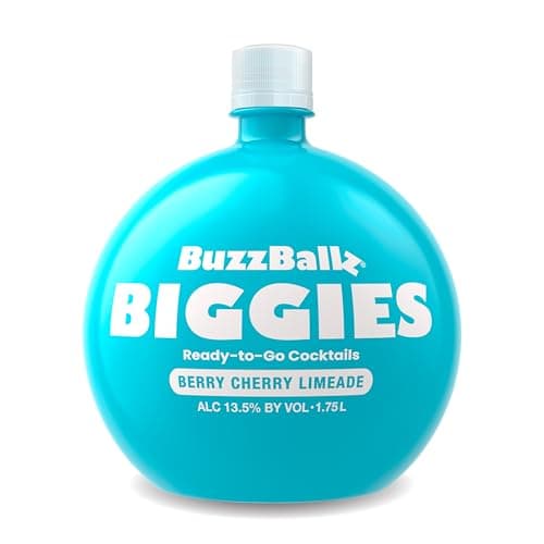 Image of BuzzBallz Biggies Berry Cherry Limeade, Ready to Drink Berry Cocktail, 13.5% ABV, 1.75l, Ideal for Parties, Pre Mixed Cocktail Made from Vodka, Cherry, Blue Raspberry & Lime