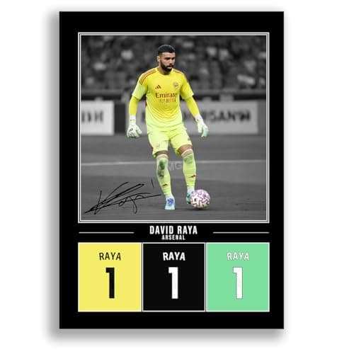 Image of David Raya Arsenal Signed Photo Poster Print Picture Display Framed Autograph Memorabilia for Football Fans Gift Spain (A4 poster Only Black)