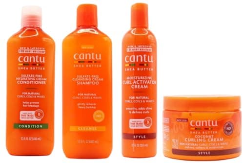 Image of Cantu Coconut Curling Cream 12oz with Sulphate Free Shampoo & Conditioner 12oz & Shea Butter Moisturizing Curl Activator Cream 12oz