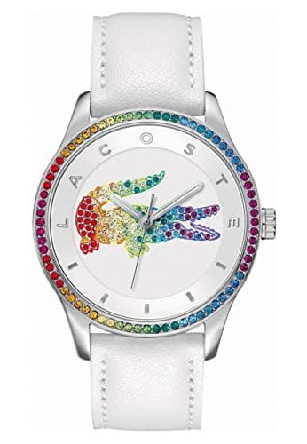 Image of Lacoste Analogue Quartz Watch for Women VICTORIA Collection with White Leather Strap - 2000822