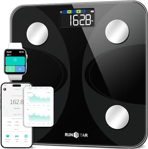 Image of RunSTAR Scales for Body Weight and Fat Percentage, High precision 0.1lb Bathroom Scale with Large Display, Weight scale with 13 Body Composition data with App and Bluetooth, BMI Health Monitor-400lb