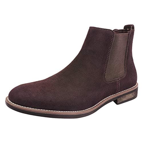 Image of Bruno Marc Men's Suede Leather Chelsea Ankle Boots, Fashion, Walking and Comfort Casual Business Shoes,Size 9,Dark/Brown,URBAN-06