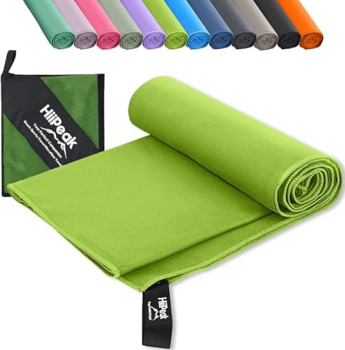 Image of HiiPeak Microfibre Towel Compact Camping Beach Towel - Quick Dry Lightweight Absorbent Sports Gym Swimming Hiking Drying Towel for Men,Women (Green-1pack, 180cm x 90cm)