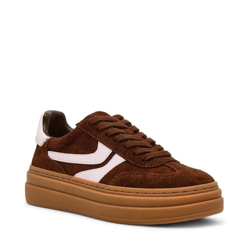 Image of Steve Madden Women's Dodge Sneaker, Brown Multi, 4 UK