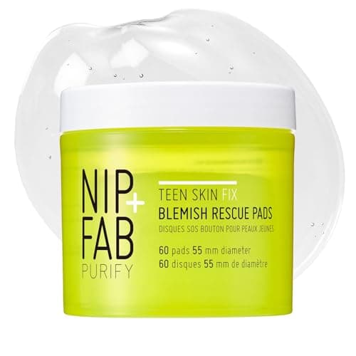 Image of Nip + Fab Teen Skin Fix Zero Breakout Rescue Face Pads with Salicylic Acid, Witch Hazel and Antioxidant Wasabi Extract, BHA Facial Pad for Cleansing Pores Prevent Breakouts Blemishes, 60 Count