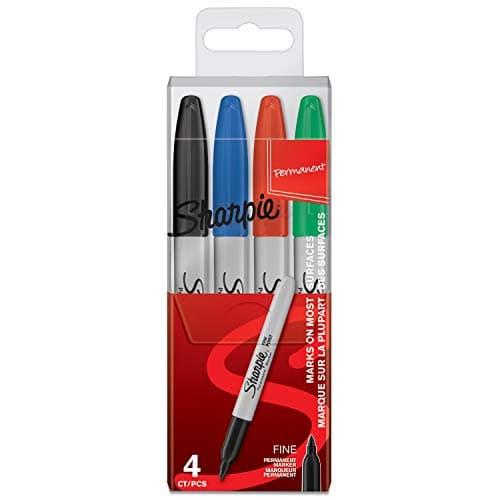 Image of Sharpie Permanent Markers | Fine Point | Assorted Colours | 4 Count
